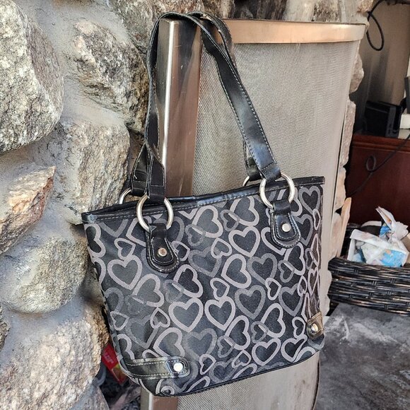 Target Black Vinyl Hearts Mini Tote Bag - Picture 9 of 15